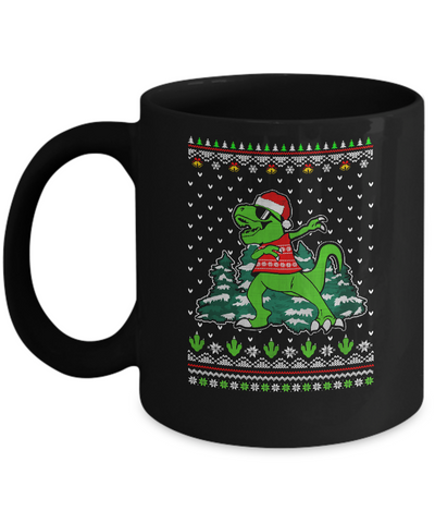 Funny Dab Dabbing Dinosaur Ugly Christmas Sweater Xmas Mug Coffee Mug | Teecentury.com