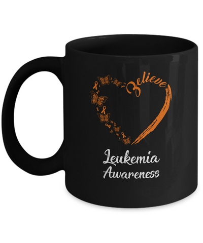 Butterfly Believe Leukemia Awareness Ribbon Gifts Mug Coffee Mug | Teecentury.com