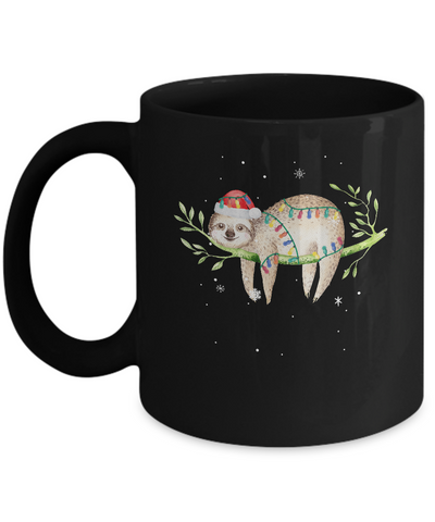 Santa Sloth Christmas Lights Sloth Lover Christmas Gift Mug Coffee Mug | Teecentury.com