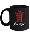 Red Auntie Bear Buffalo Plaid Family Christmas Pajamas Mug Coffee Mug | Teecentury.com