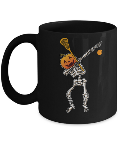 Halloween Dabbing Skeleton Lacrosse Mug Coffee Mug | Teecentury.com