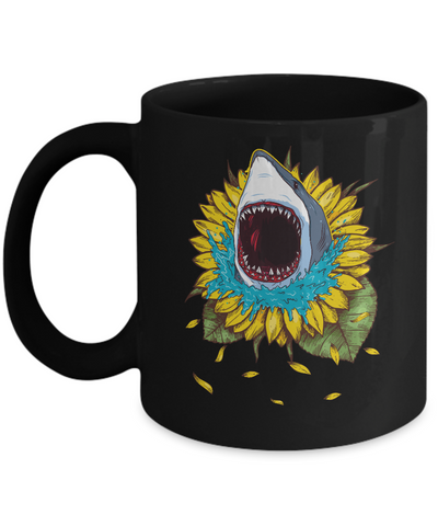 Shark Sunflower Funny Shark Lover Gift Mug Coffee Mug | Teecentury.com