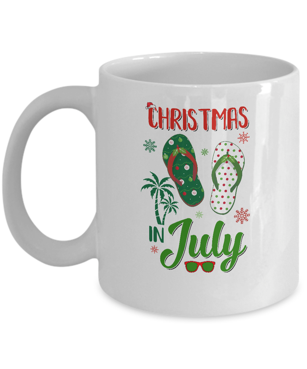Summer Vacation Santa Flip Flops Christmas In July Mug Coffee Mug | Teecentury.com