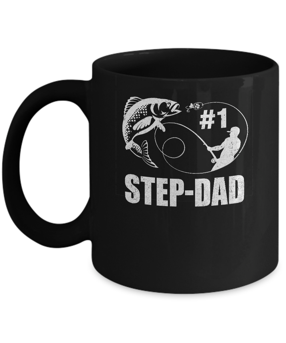 #1 Step-Dad Fishing Fisherman Best Fathers Day Gift Mug 11oz