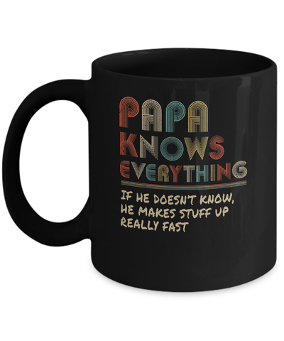 Papa Know Everything Vintage Papa Father's Day Gift Mug Coffee Mug | Teecentury.com