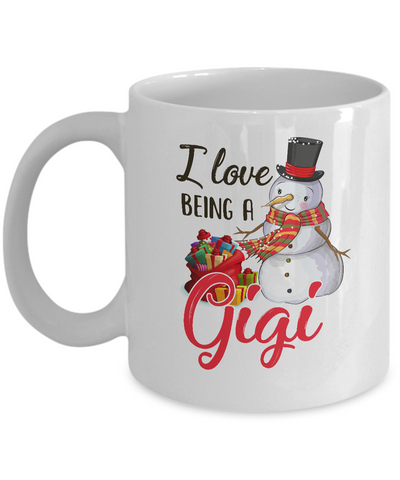 I Love Being A Gigi Snowman Gift For Christmas Day Mug Coffee Mug | Teecentury.com