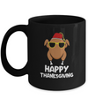 Turkey Head Happy Thanksgiving Glasses Red Hat Funny Mug Coffee Mug | Teecentury.com