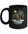 Summer Vacation Dabbing Dachshund Surfing Surfboard Gift Mug Coffee Mug | Teecentury.com