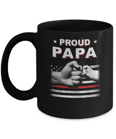 Proud Papa Fireman Firefighter Thin Red Line Flag Fathers Day Mug Coffee Mug | Teecentury.com