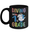 Diving Into 1st Grade Back To School Shark Mug Coffee Mug | Teecentury.com