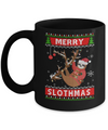 Merry Slothmas Christmas Pajama Sloth Lovers Ugly Sweater Mug Coffee Mug | Teecentury.com