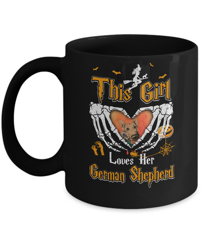 This Girl Love Her Dog German Shepherd Halloween Mug Coffee Mug | Teecentury.com