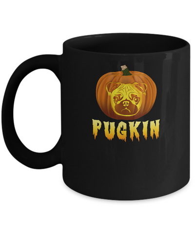 Pugkin Funny Pumpkin Pug Halloween Mug Coffee Mug | Teecentury.com