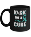 Kick For A Cure Soccer Teal Ovarian Cancer Awareness Mug Coffee Mug | Teecentury.com