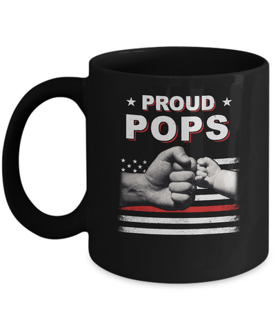 Proud Pops Fireman Firefighter Thin Red Line Flag Fathers Day Mug Coffee Mug | Teecentury.com
