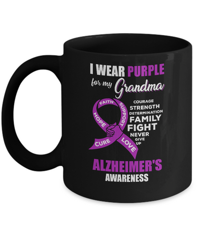Alzheimer's Awareness I Wear Purple For My Grandma Mug Coffee Mug | Teecentury.com