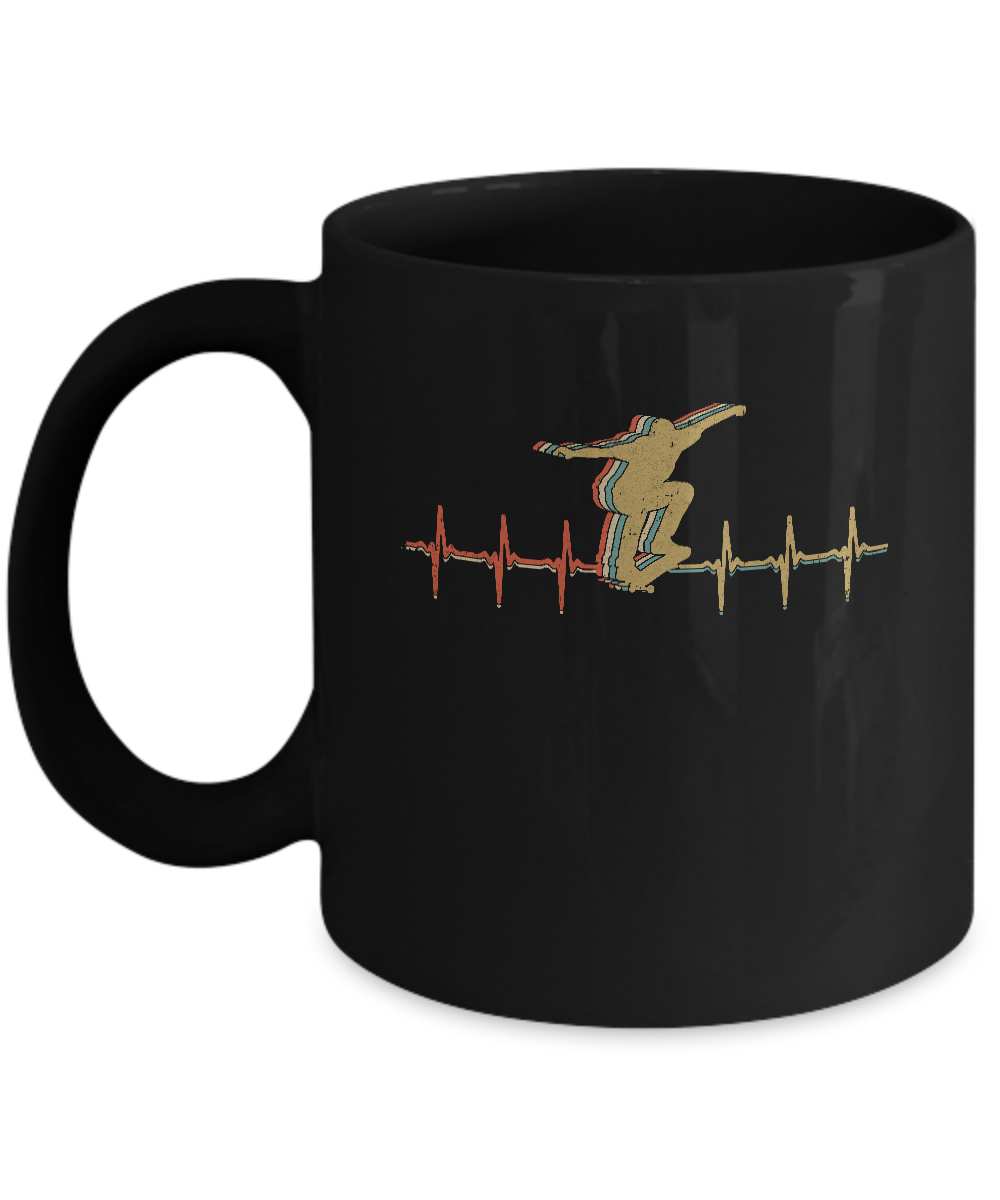Vintage Skateboard Skater Heartbeat Love Gift Mug Coffee Mug | Teecentury.com
