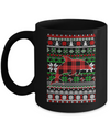 Dolphin Red Plaid Ugly Christmas Sweater Funny Gifts Mug Coffee Mug | Teecentury.com