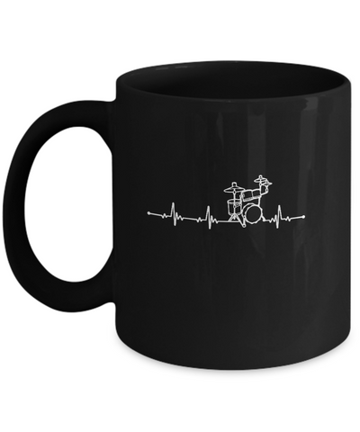 Drums Heartbeat Drummers Music Lover Musician Rock Mug Coffee Mug | Teecentury.com