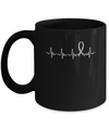 Lung Cancer Awareness White Ribbon Heartbeat Mug Coffee Mug | Teecentury.com