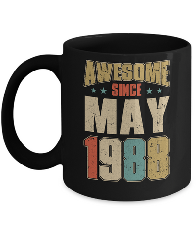 Vintage Retro Awesome Since May 1988 34th Birthday Mug Coffee Mug | Teecentury.com