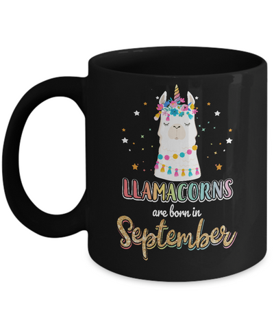 Llama Unicorn Llamacorns Born In September Birthday Gift Mug Coffee Mug | Teecentury.com