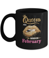 Lipstick Black Queens Are Born In February Birthday Gift Mug Coffee Mug | Teecentury.com