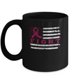 Fight Burgundy Ribbon US Flag Multiple Myeloma Awareness Mug Coffee Mug | Teecentury.com