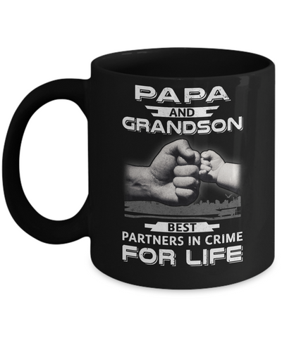 Papa And Grandson Best Partners In Crime For Life Mug Coffee Mug | Teecentury.com