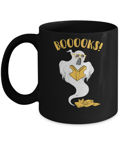 Book Reader Nerd Ghost Reading Books Halloween Mug Coffee Mug | Teecentury.com