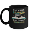 A Day Without Reading Is Like Just Kidding Bookworm Mug Coffee Mug | Teecentury.com