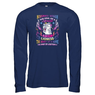 November Woman The Soul Of A Mermaid Birthday T-Shirt & Tank Top | Teecentury.com